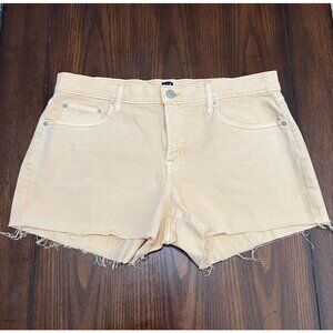 Gap Jean Shorts Yellow Raw Hem Frayed Denim Shorts Coastal Beach Summer 30/12